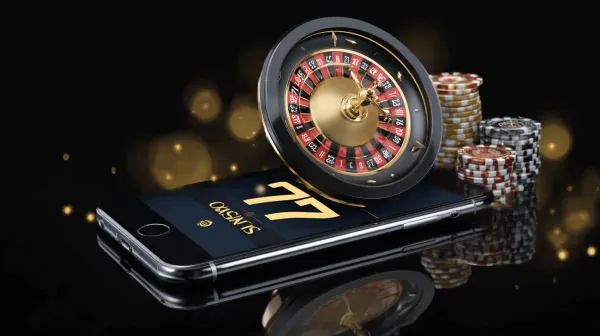 77ABC App — Fast, responsive, and optimized for all devices A cheerful woman in traditional clothing using her smartphone during a festive moment, showing how easily the 77ABC app fits into everyday life.