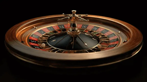 সবুজ বিলাসবহুল গাউন পরা এক নারী অলংকৃত রুলেট চাকার পাশে—যা 77ABC–এর উচ্চমানের ক্যাসিনো পরিবেশকে প্রকাশ করে।